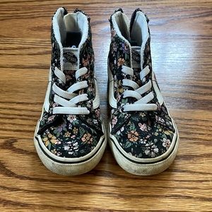Vans floral zip-back high tops - toddler size 7